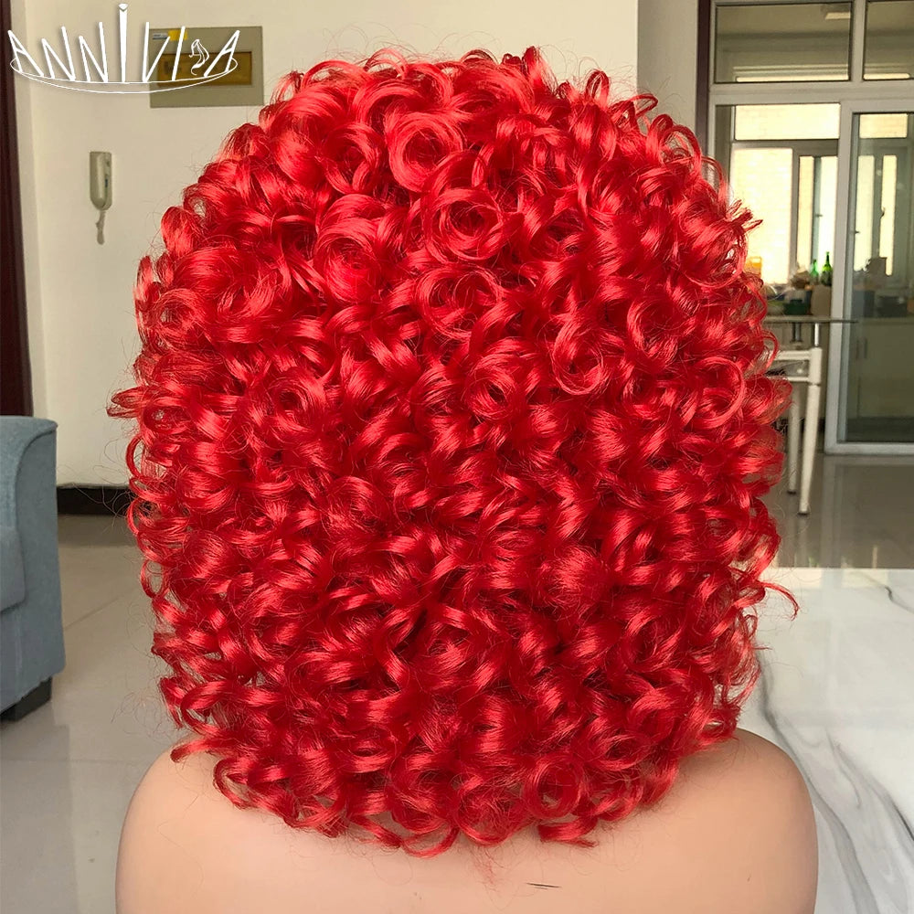 Synthetic Heat Resistant Curly Hair With Bangs Wig