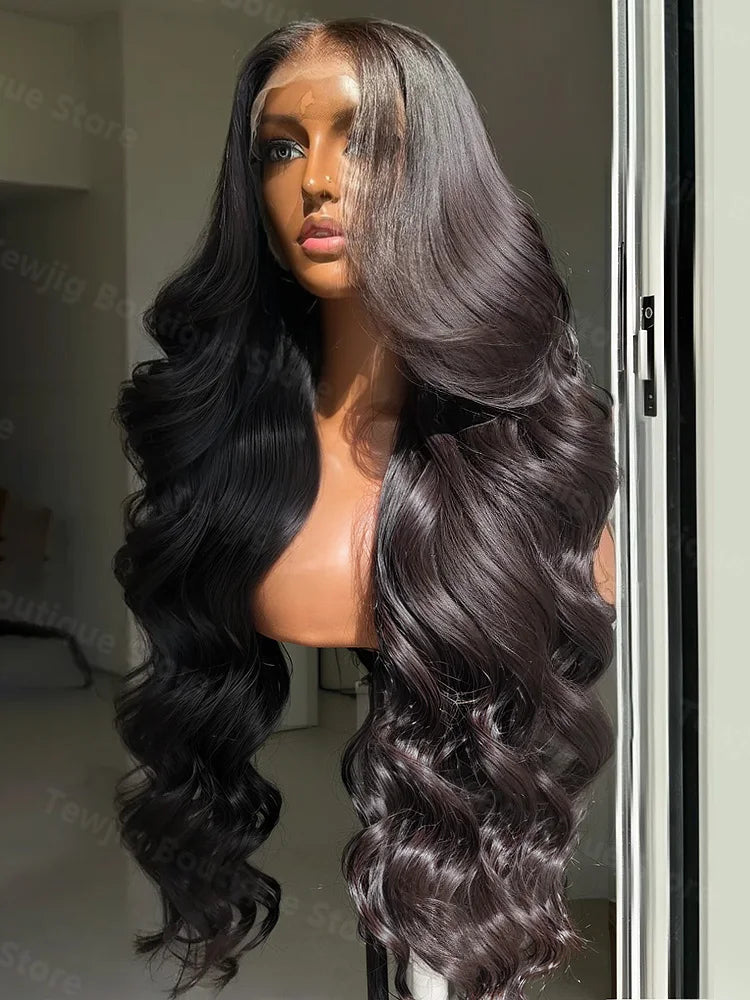 Glueless Lace Front Transparent Body Wave Human Hair Wigs
