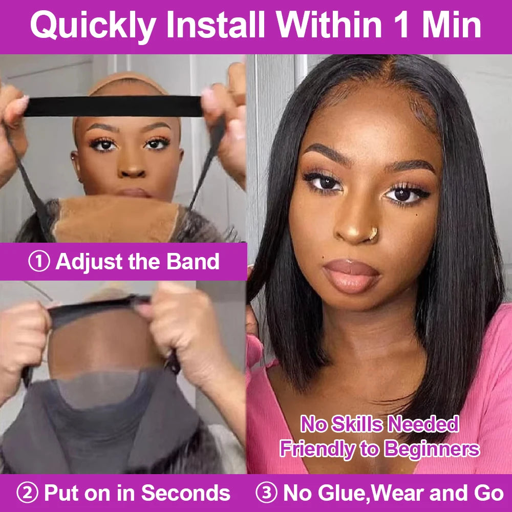 JNETTE CHANEL glueless lace front HD preplucked bone straight human hair wig with natural hairline and straight texture