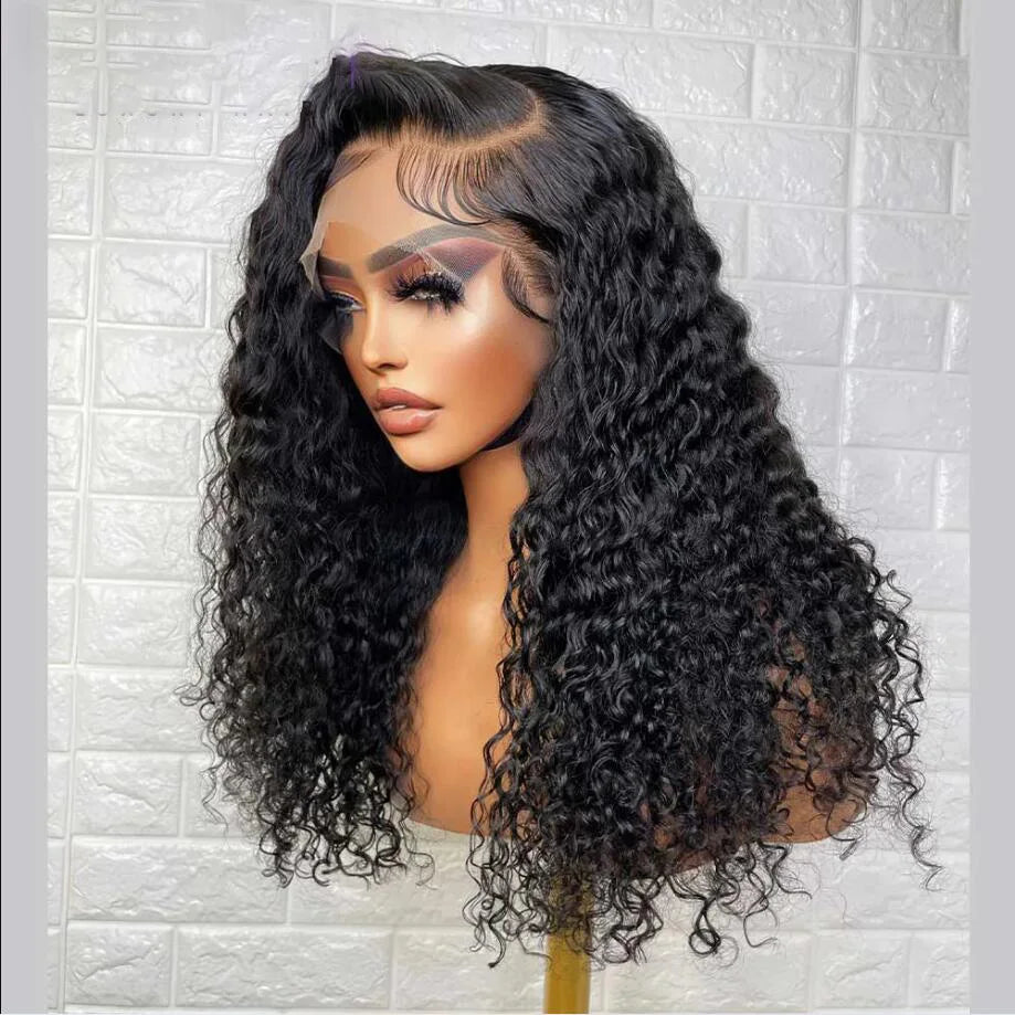 Glueless Synthetic Heat-Resistant Preplucked Lace Front Kinky Curly Baby Hair Wig