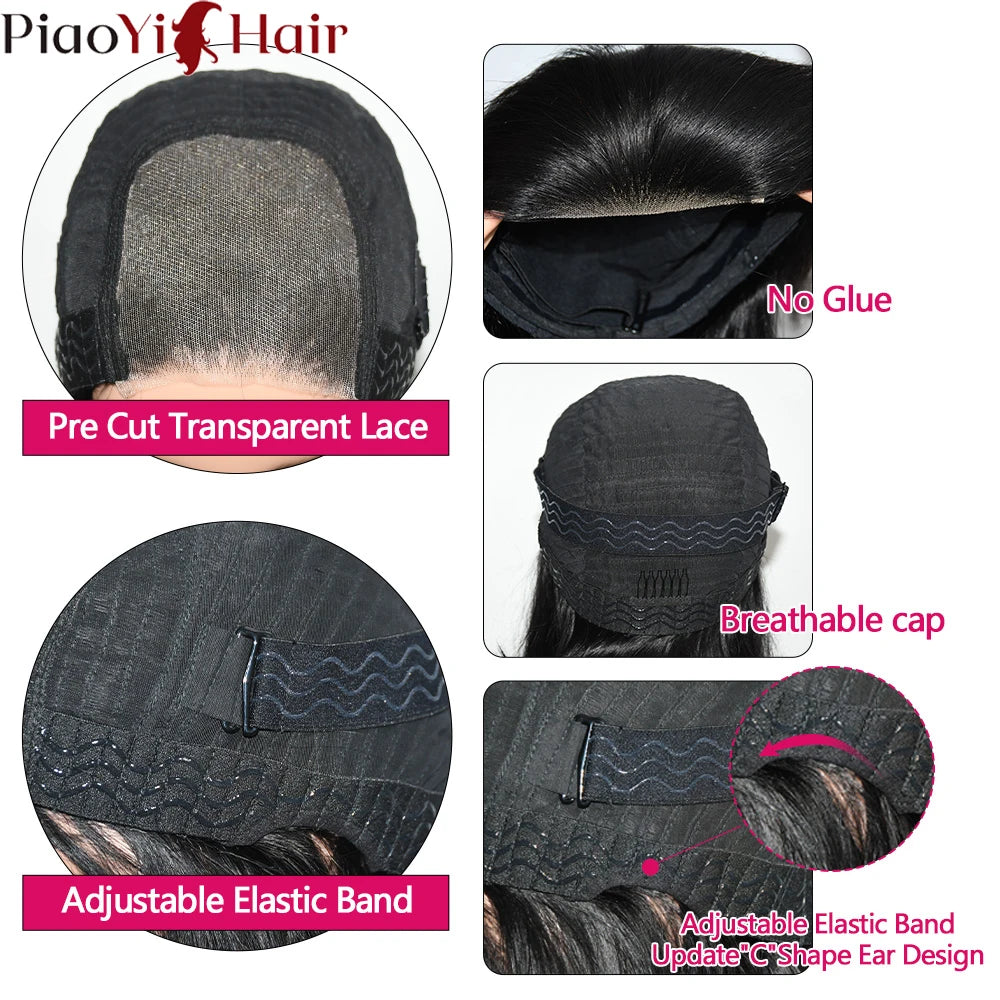 Glueless Lace Front Human Hair Water Wave Bob Wig