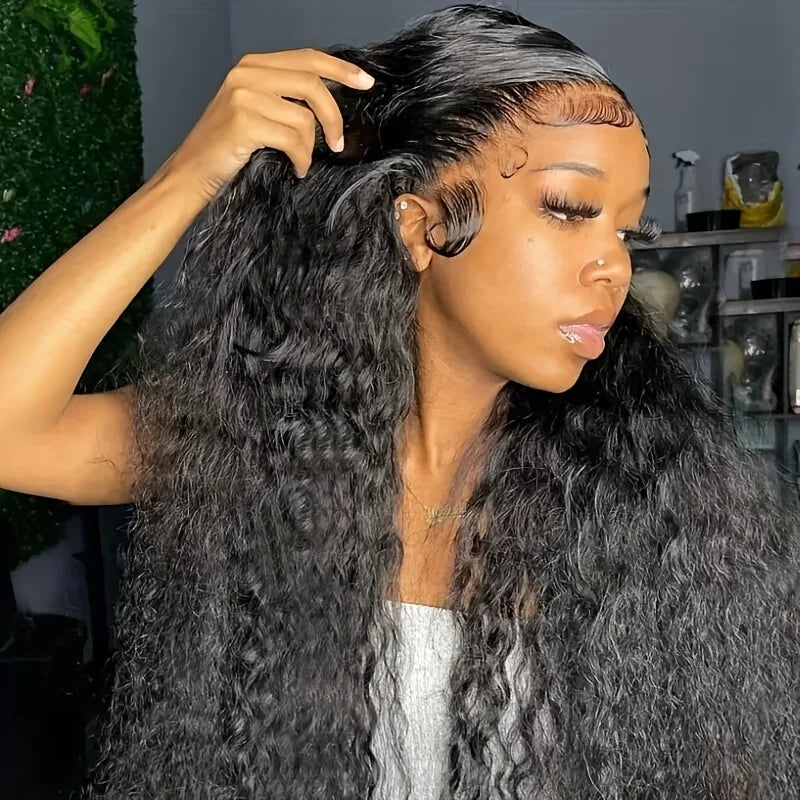 Lace Front Glueless HD Human  Brazilian Hair Water Wave  Wigs