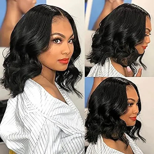 Glueless Lace Front Pre Bleached Knots Body Wave Human Hair Wigs