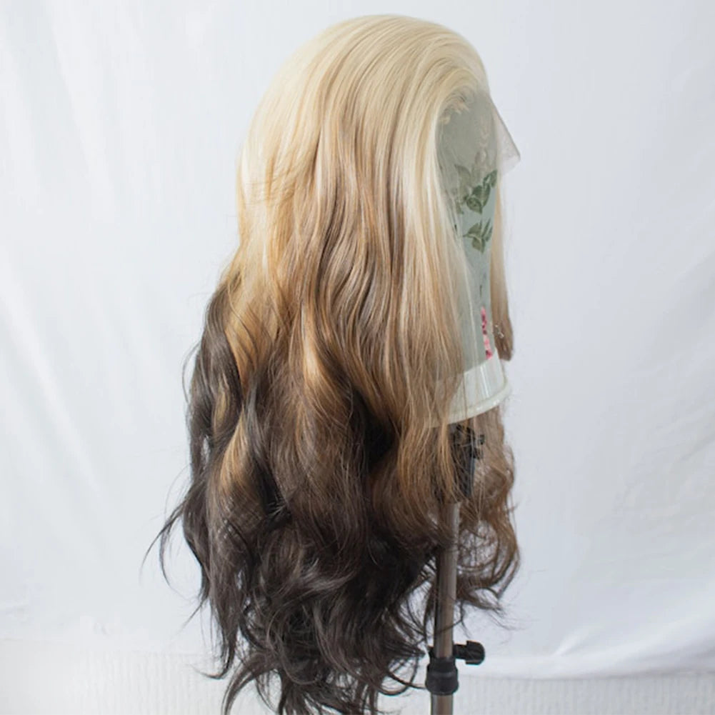 Synthetic Lace Front Ombre Blond Long Body Wave  Wigs