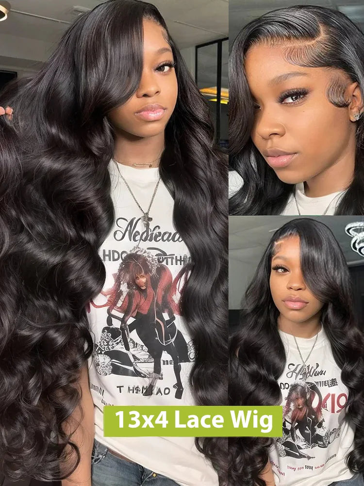 Glueless Lace Front  Transparent Body Wave  Human Hair Wigs