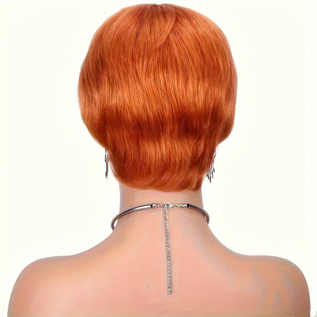 Pixie Cut Human Hair Wigs with Bangs