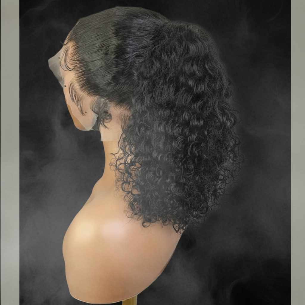 Glueless Synthetic Heat-Resistant Preplucked Lace Front Kinky Curly Baby Hair Wig