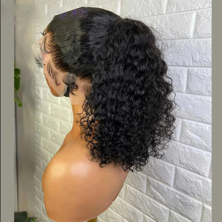 Glueless Synthetic Heat-Resistant Preplucked Lace Front Kinky Curly Baby Hair Wig