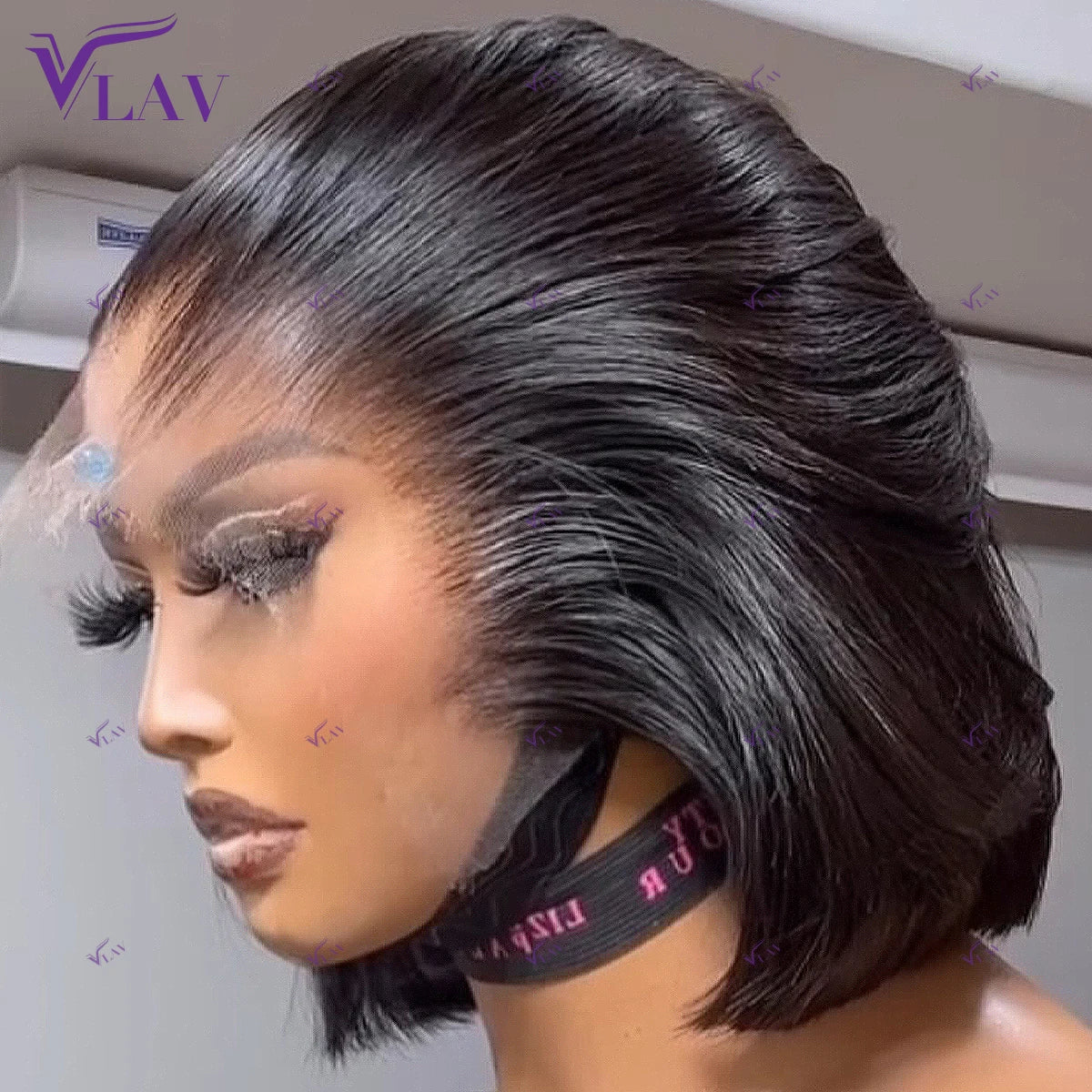 Glueless Transparent Lace Front Short Bob Human Hair Wigs