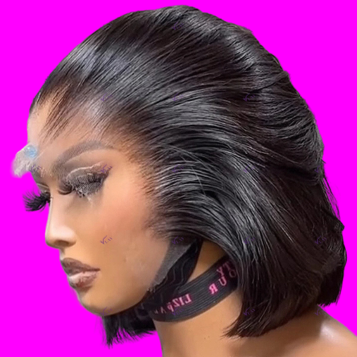 Glueless Transparent Lace Front Short Bob Human Hair Wigs