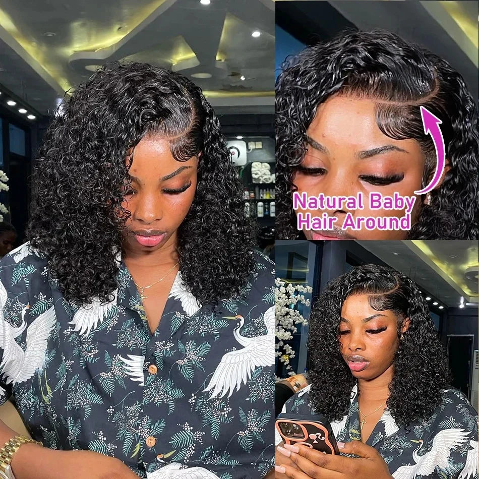 Lace Front Transparent Deep Wave Human Remy Hair Wig