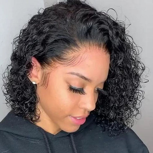 Glueless Kinky Curly Lace Front  Pre Plucked  Human Hair Wigs