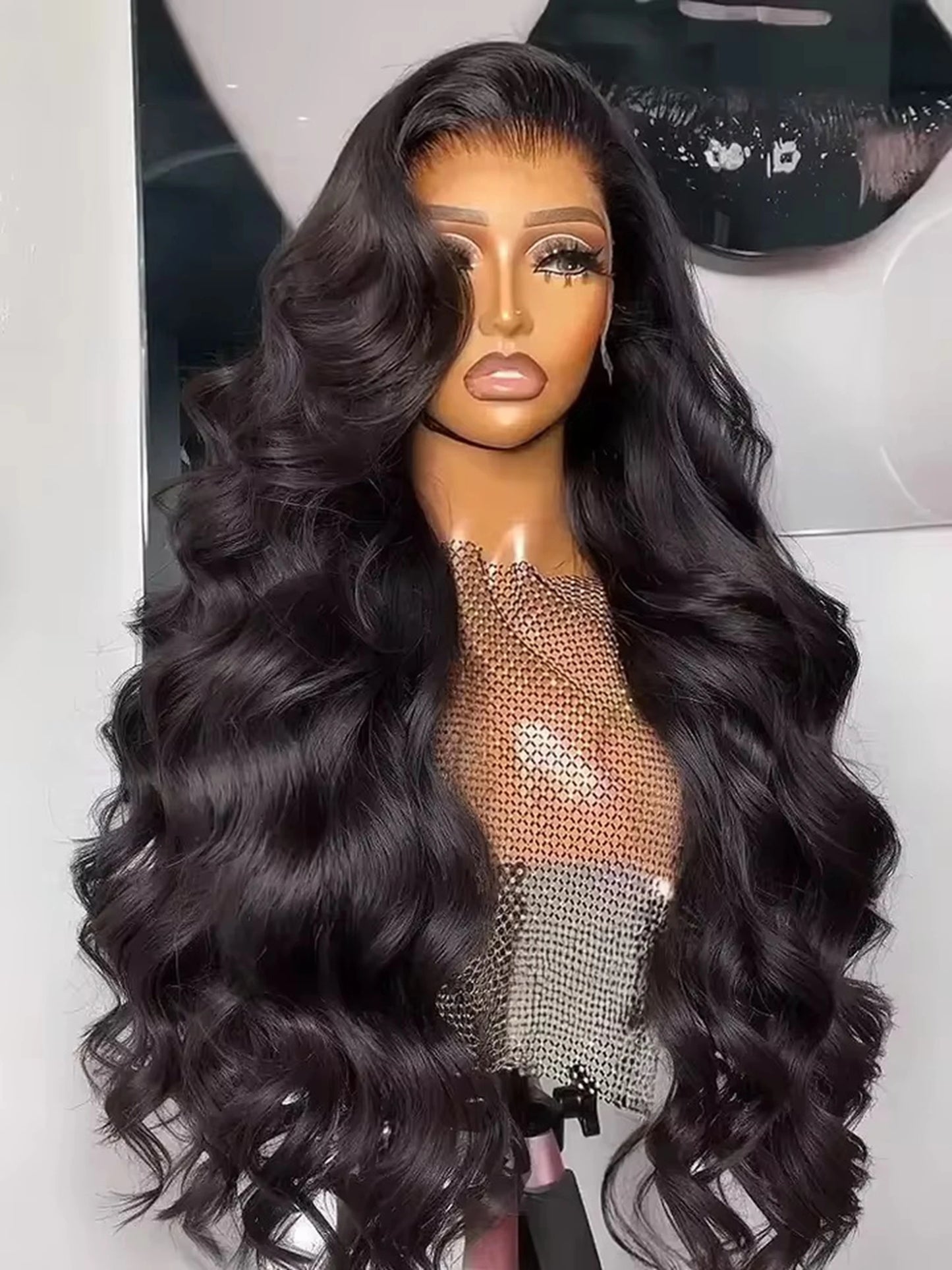 Glueless Lace Front HD Prepluck Synthetic Body Wave Wig