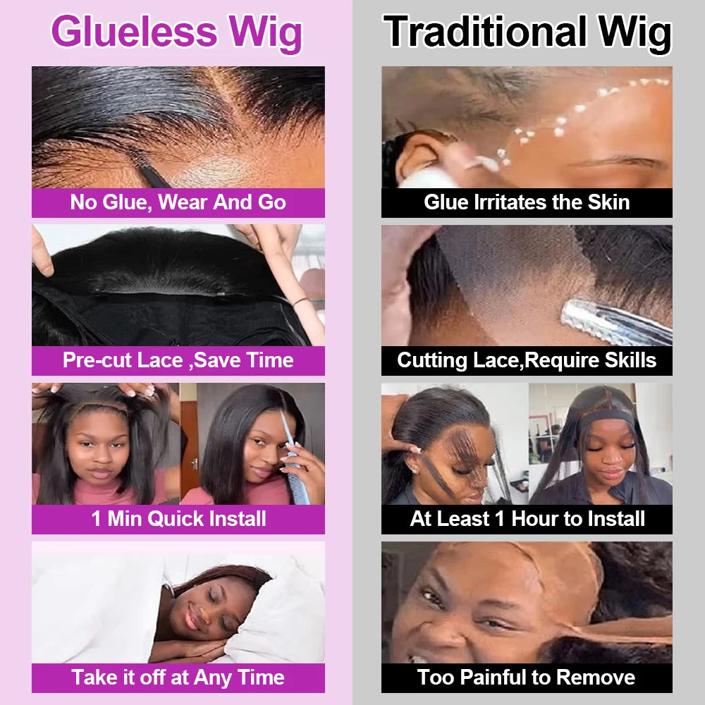 JNETTE CHANEL glueless lace front HD preplucked bone straight human hair wig showing natural hairline and sleek straight texture