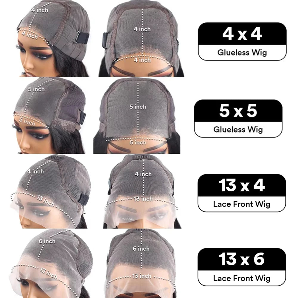 Lace Front Glueless HD Human  Brazilian Hair Water Wave  Wigs