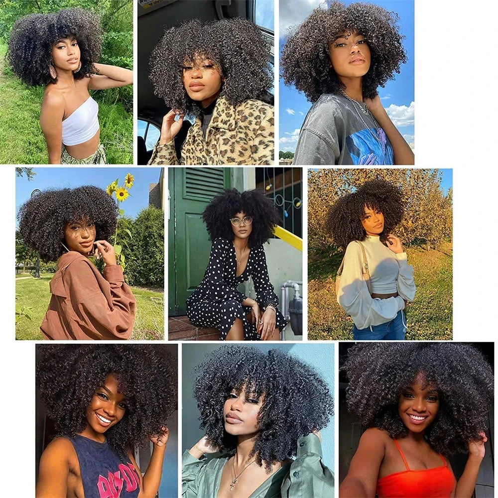 Brazilian Afro Kinky Curly Virgin Human Hair Weave – Natural Color, Double-Weft Bundles
