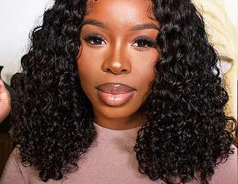 Glueless Lace Front Human Hair Water Wave Bob Wig