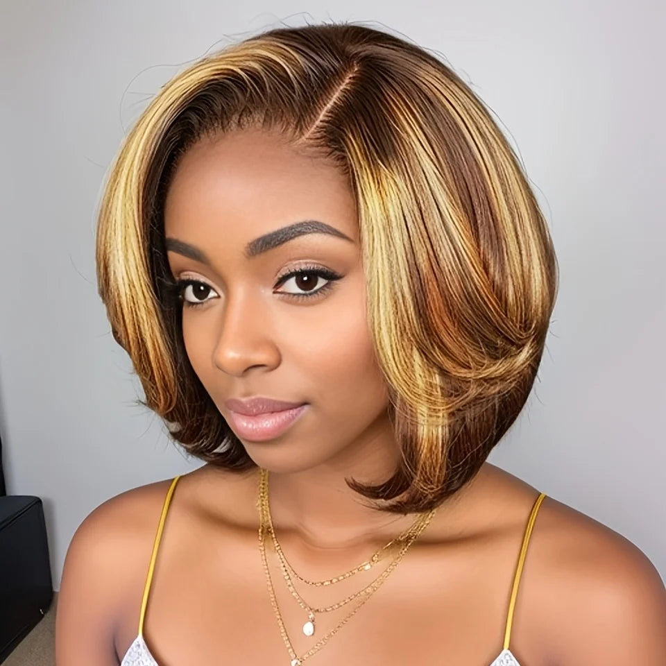Lace front pixie cut wig with preplucked Brazilian human hair by JNETTE CHANEL, showcasing a stylish, natural-looking hairstyle.