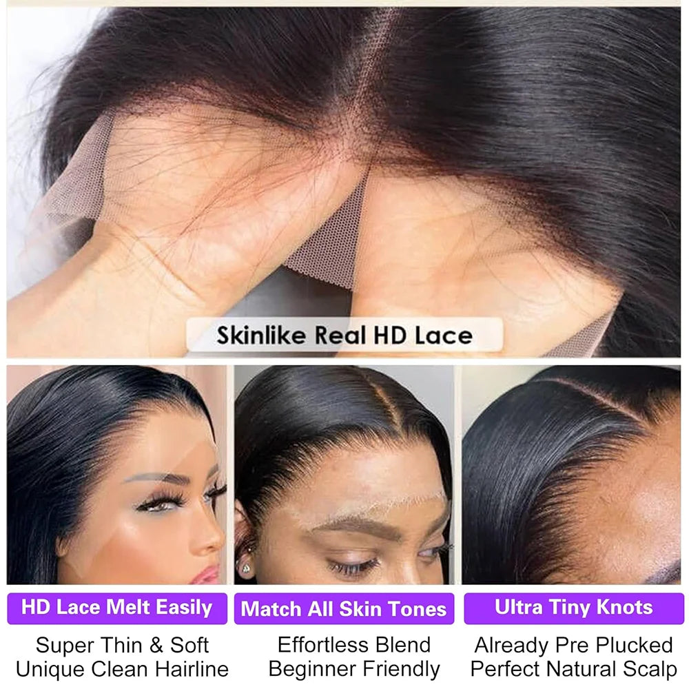 Lace Front Transparent Straight Bob Human Hair Wigs