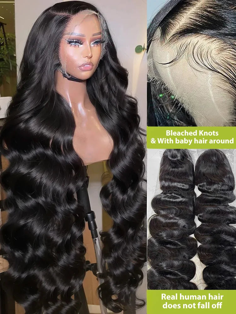 Glueless Lace Front  Transparent Body Wave  Human Hair Wigs