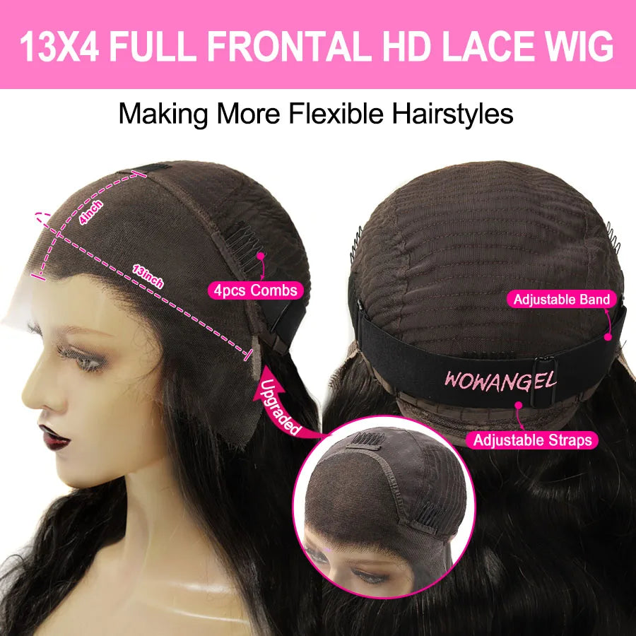 JNETTE CHANEL Lace Front HD PrePlucked Chocolate Brown Human Hair Wig showing the detailed lace front and natural hair texture.