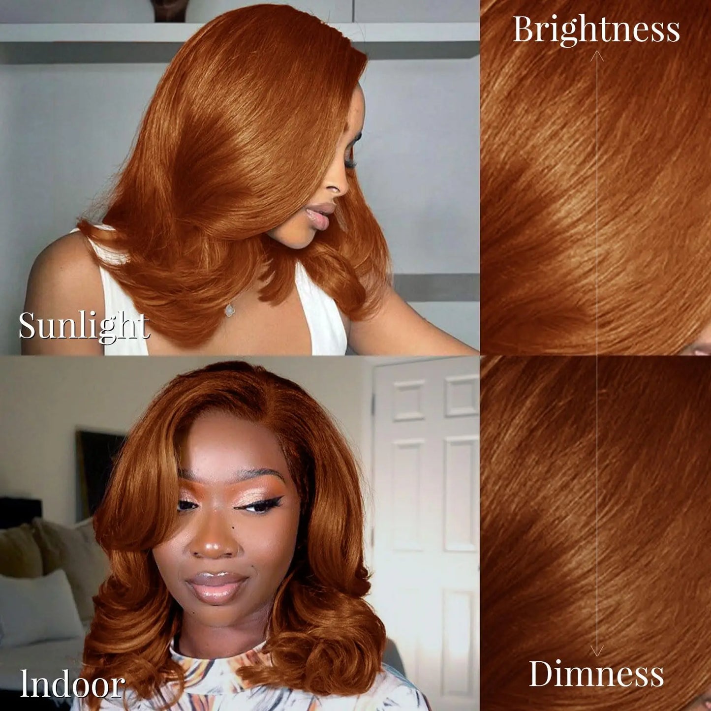 Lace Front High-Density Reddish Brown Body Wave Pre-Plucked Brazilian Human Remy Hair Wig