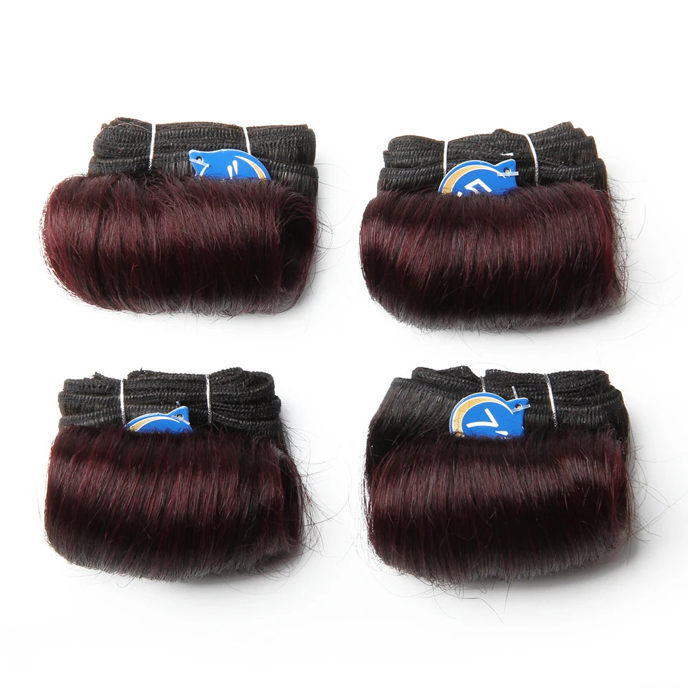 Brazilian Curly Human Hair Weave Bundles – Short-Length Remy Hair Extensions