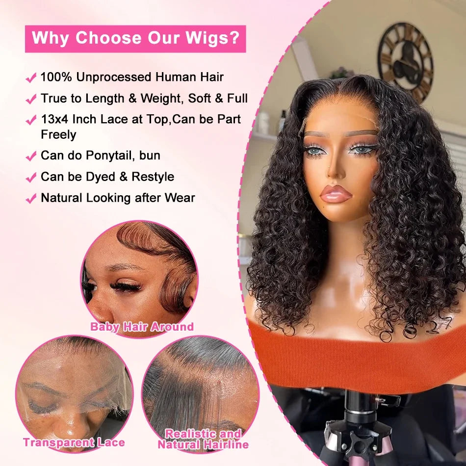 Lace Front Transparent Deep Wave Human Remy Hair Wig
