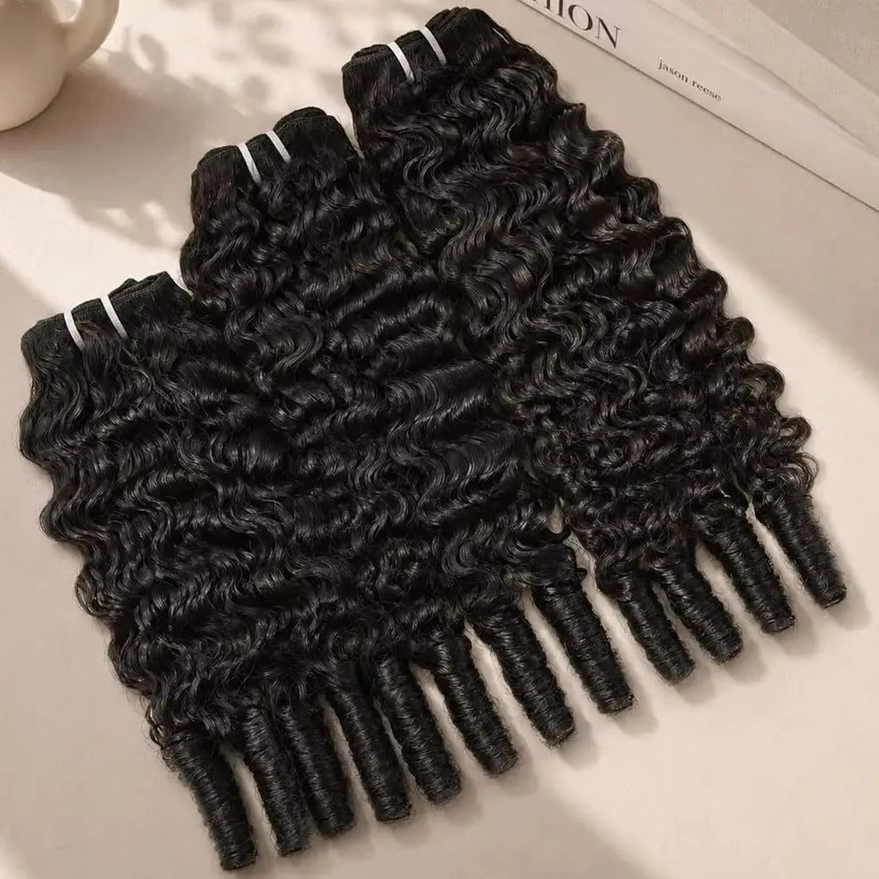 Burmese Curly Human Hair Bundles – Unprocessed Raw  Hair Extensions & Weave