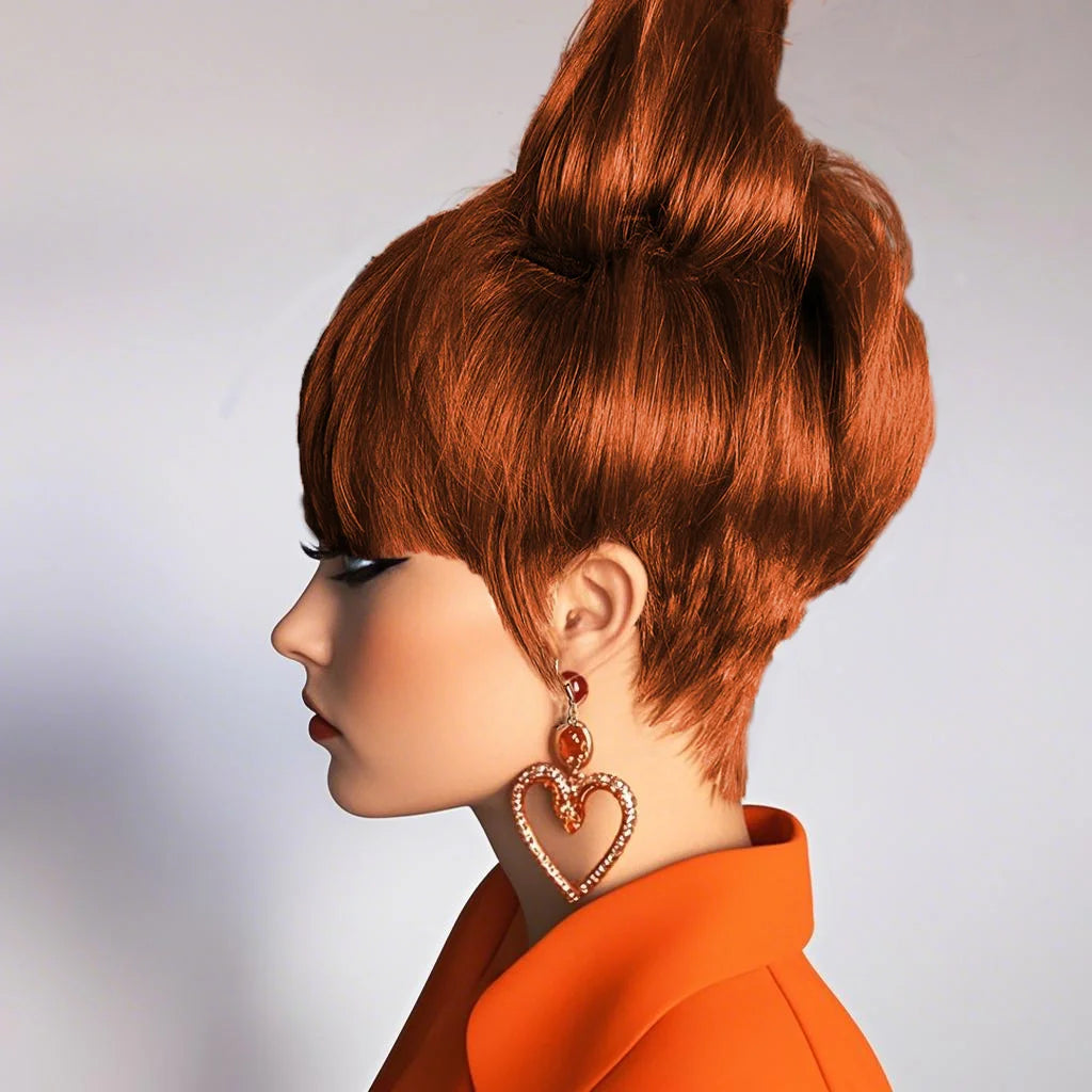 JNETTE CHANEL pixie cut human hair lace wig with bangs, showcasing a stylish short hairstyle with natural texture.