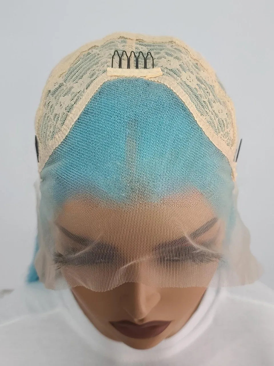 Glueless Lace Front Synthetic Blue Long Straight Wig