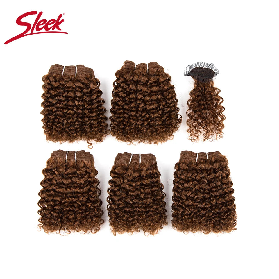 Short Indian Kinky Curly 5-Piece Bundle Set – Premium Remy Human Hair