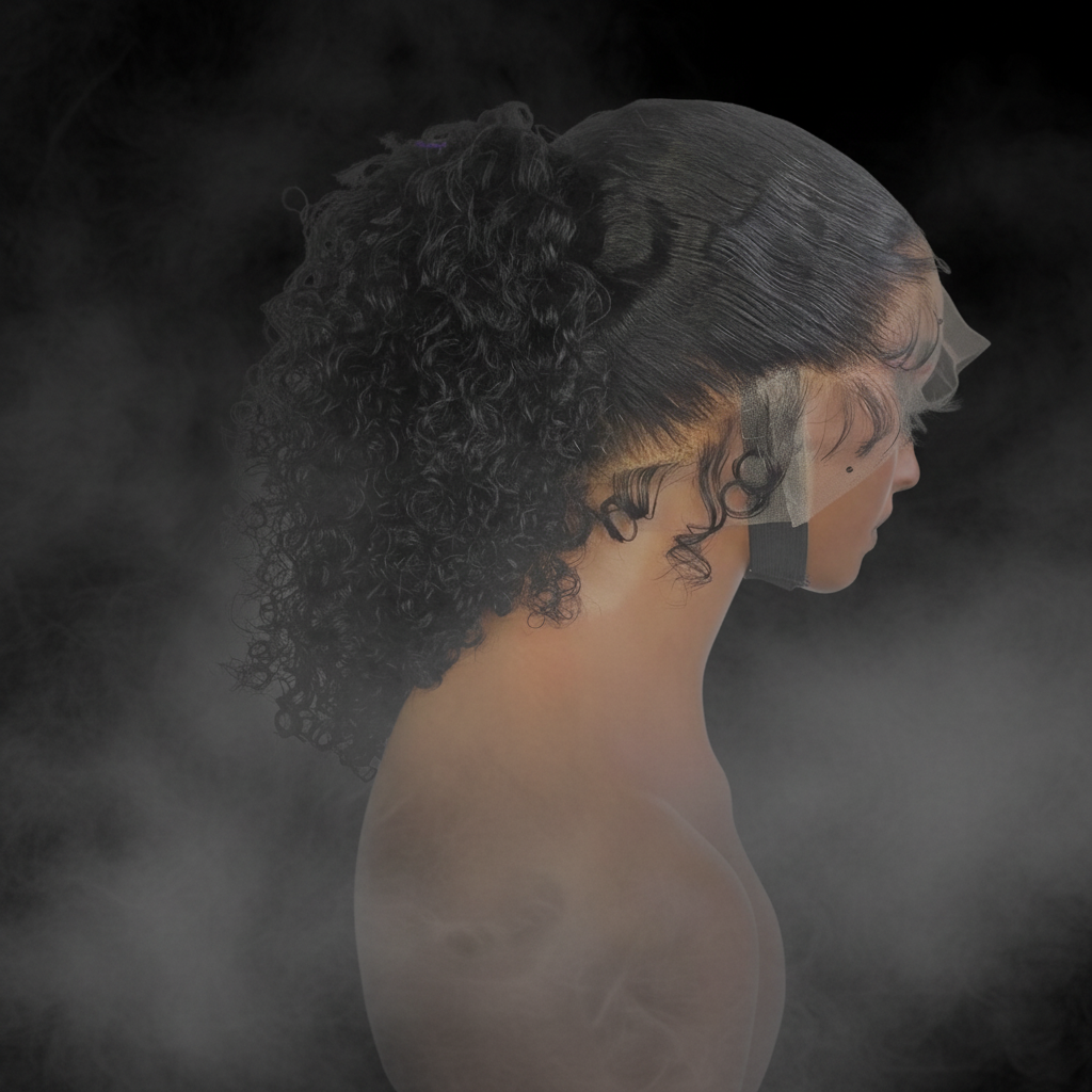 Glueless Synthetic Heat-Resistant Preplucked Lace Front Kinky Curly Baby Hair Wig