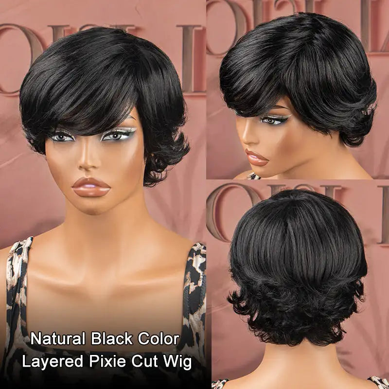Glueless Lace Front Short Pixie Cut Human Hair Wigs