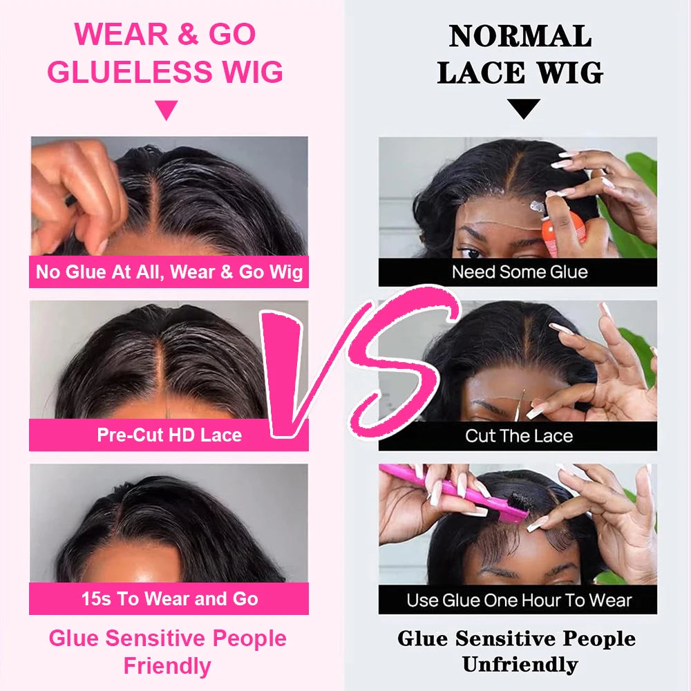 Glueless Lace Front Preplucked Human Hair Body Wave Short Bob Wigs