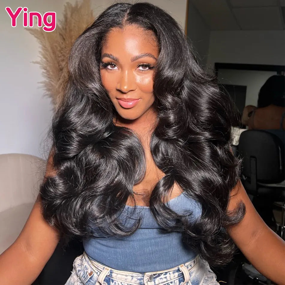 Lace Front Orange Red Body Wave PrePlucked With Baby Hair Wig