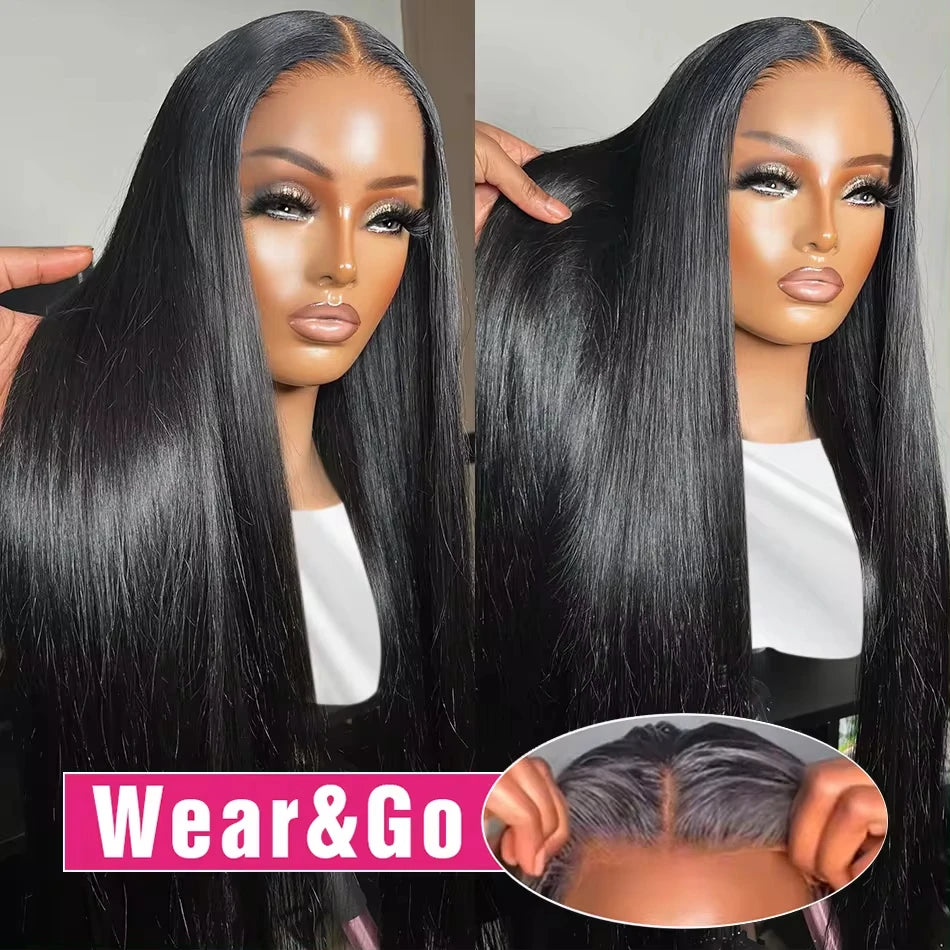 Glueless Bone Straight Lace Front  Human Hair Wigs