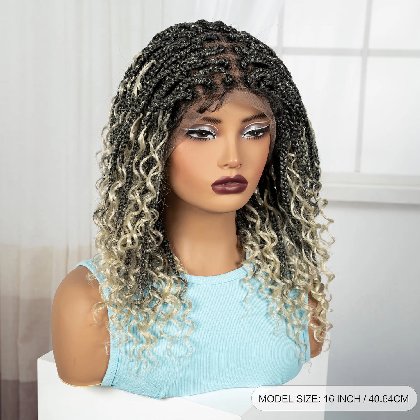 Synthetic Full Lace Knotless Box Braided Wigs