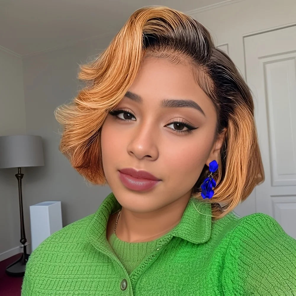 Brazilian human hair lace front pixie cut wig by JNETTE CHANEL, preplucked for a natural look and easy styling.