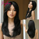 Synthetic Heat Resistant Long Straight  with Bangs Ombre Layered Wig