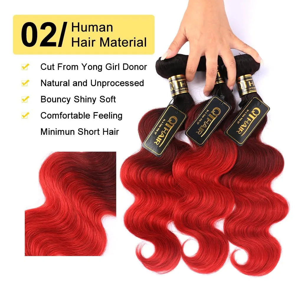 Premium Ombre Body Wave Virgin Human Hair Bundles – Unprocessed Natural-Look Hair Extensions