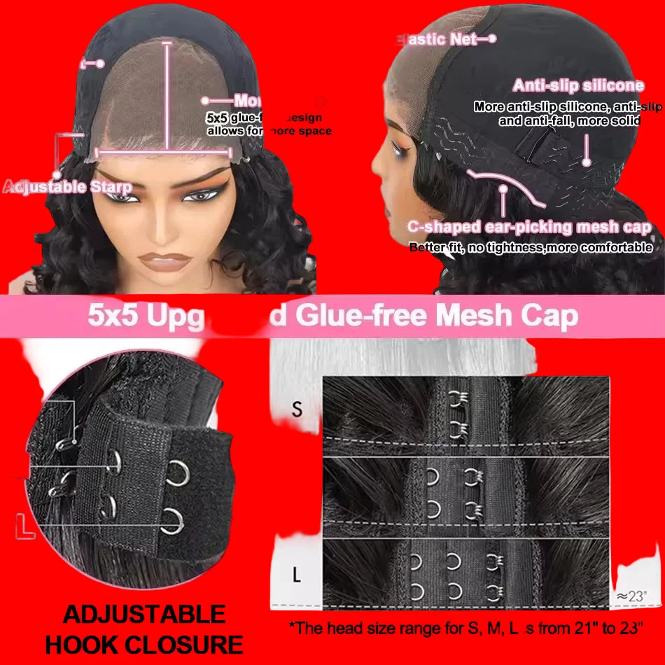 Black and red ombré glueless lace front human hair wig with body wave texture from JNETTE CHANEL, showcasing the lace front and vibrant color.