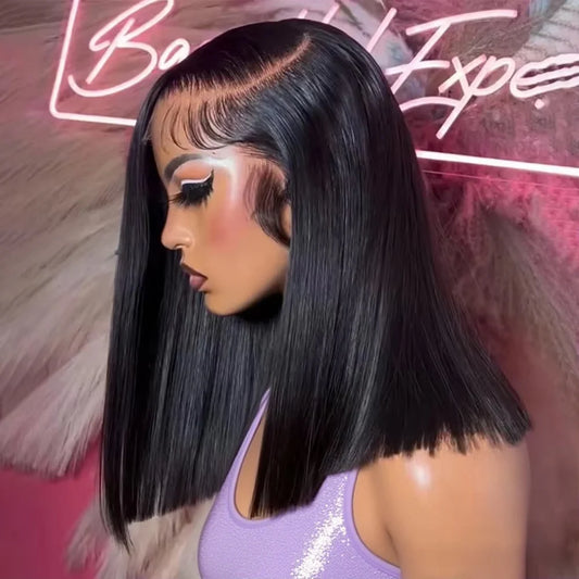 Glueless Lace Front HD Preplucked Bone Straight Human Hair Wig