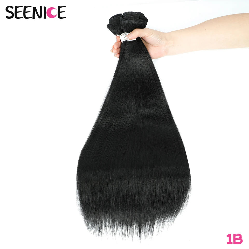 Straight Hair One-Piece Bundle – Heat-Resistant Synthetic Natural-Look Hair Weave Extensions