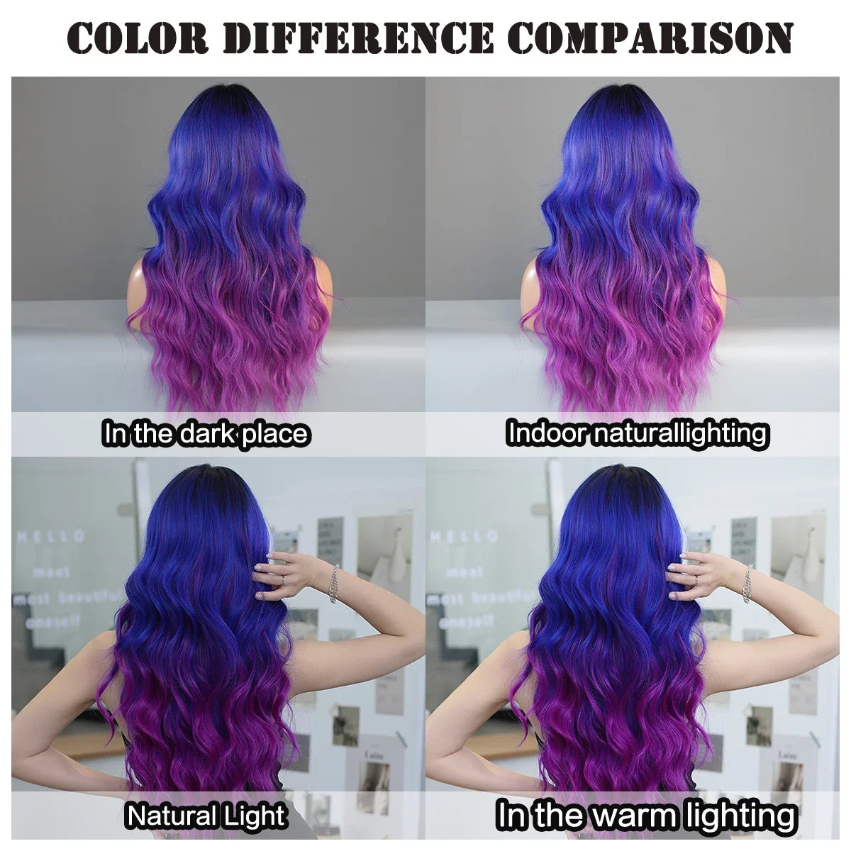 Synthetic Heat Resistant Lace Front HD Transparent Ombre  Body Wavy  with Bangs Wigs