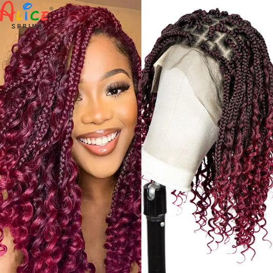 Synthetic Full Lace Knotless Box Braided Wigs