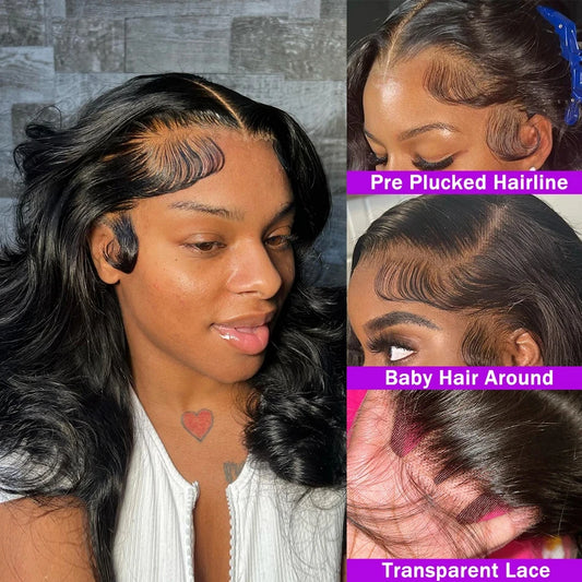 Glueless Lace Front Pre-Plucked Body Wave Bob Brazilian Human Hair Wigs