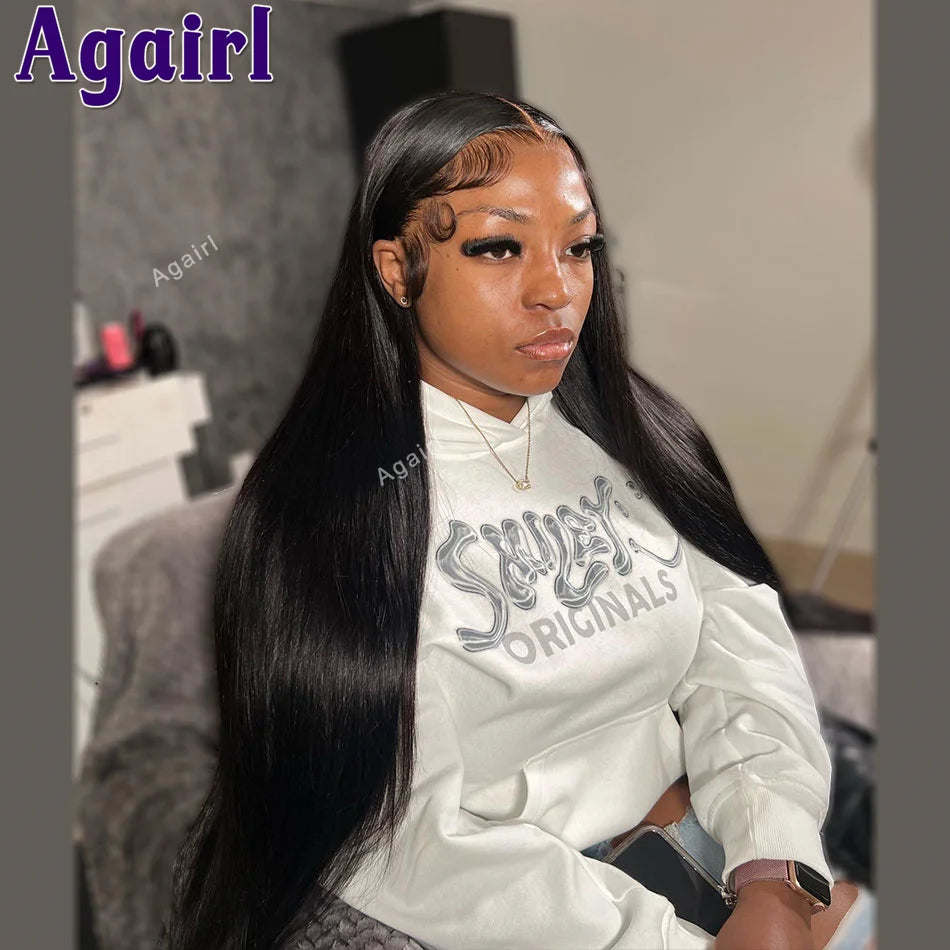 Glue less Lace Front Ginger Copper Bone Straight Human Remy Hair  Wigs