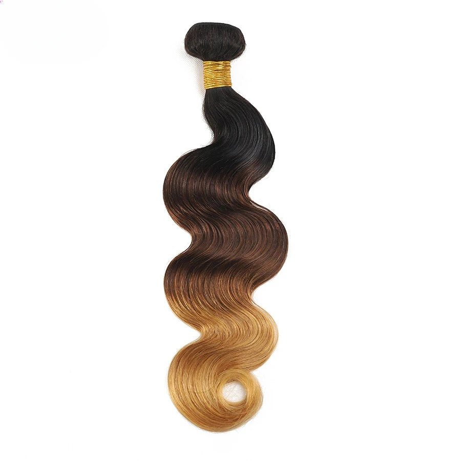 Ombre Body Wave Human Raw Indian Hair Bundles Hair Extensions