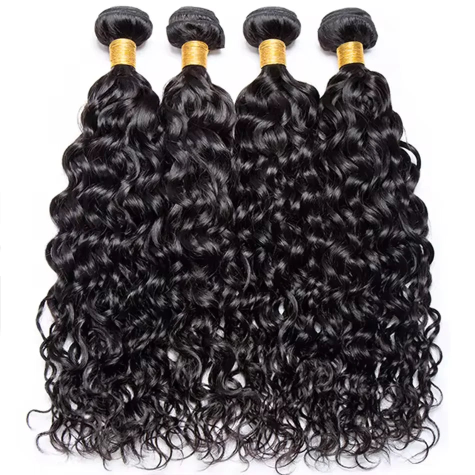 Water Wave Human Hair with Lace Closure – Virgin Human Hair Weave Bundles